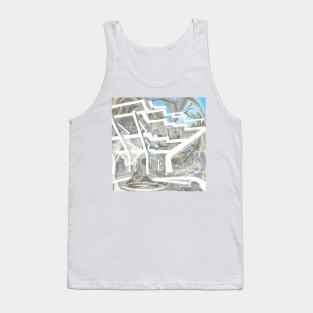 geisel library art architecture vector glitch collage Tank Top